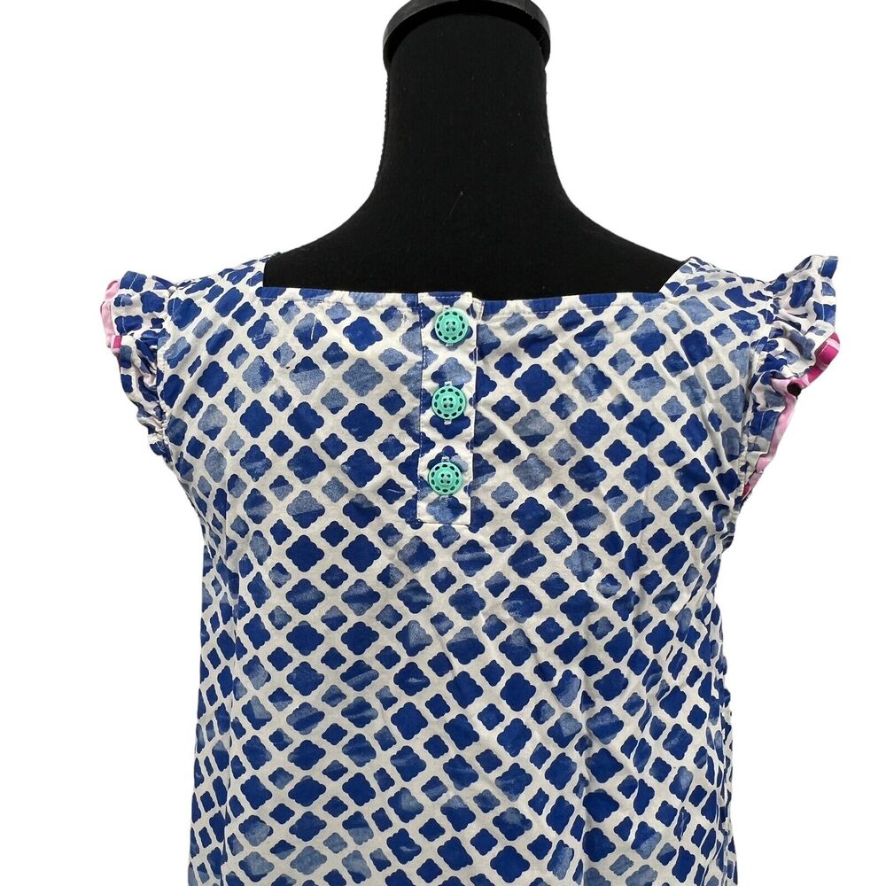 Matilda Jane Women’s Wandering Waters Blue & White Smocked Shirt Tank Small‎ - Picture 5 of 7